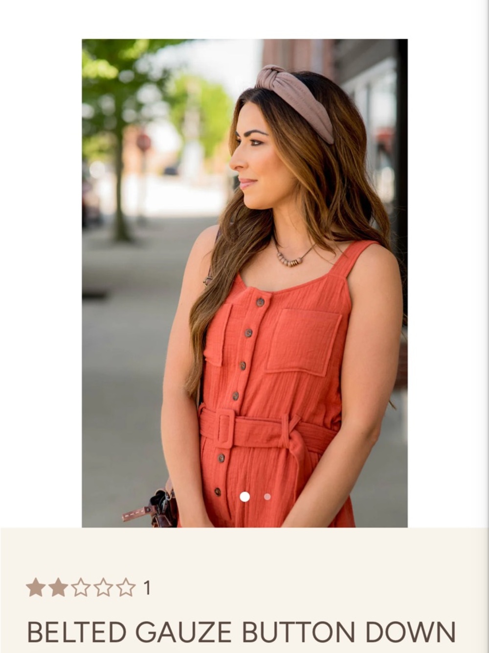 Tea n Rose Burnt Orange Utility/Boho/Minimalist Jumpsuit XL 100% Cotton NWOT - Picture 2 of 12